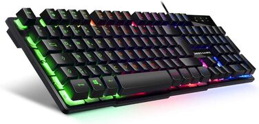 Клавіатура EMPIRE GAMING K300 QWERTZ: 105 клавіш, Anti-Ghosting, RGB-підсвітка, мультимедійні клавіші
