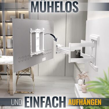 Кріплення для телевізора RICOO S9564: універсальний настінний тримач для телевізорів 40-85 дюймів (VESA 600x400, до 45 кг) з можливістю повороту та нахилу