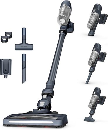 Rowenta X-Pert 6.60 акумуляторний пилосос: потужність 100W, 45 хв роботи, бездротовий, без мішка, LED-насадка, легкий, 0,55 л контейнер для сміття, насадка для щілин та кріплення на стіну, чорний/темно-сірий, RH6831EO