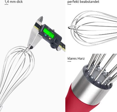 Міксер кухонний U-Taste, 30 см, нержавіюча сталь 18/10, 12 гнучких дротів, силіконовий руків'я