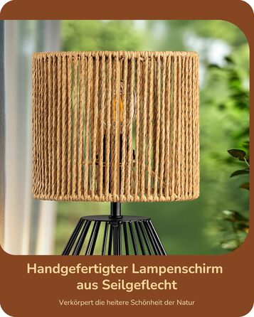 EDISHINE Настільна лампа, сучасний індустріальний дизайн, цоколь E14, вінтажна, для спальні/вітальні, бежево-чорна (тканинний кабель + чорний)