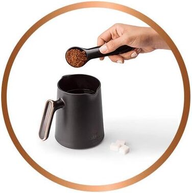 Arzum Okka Minio OK004 Coffee Machine, Turkish Coffee Machine, Coffee Pot with Overflow Protection System, 1-4 Cups (300ml.) 480W - (Award-Winning Design) (Copper) 23X30X27 Copper