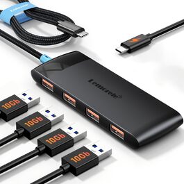 Lemorele USB-C док-станція: 4K HDMI, 4x USB 3.0/2.0, 100W PD, SD/TF, USB-C 3.0 - для MacBook, Dell, HP, Lenovo, Asus