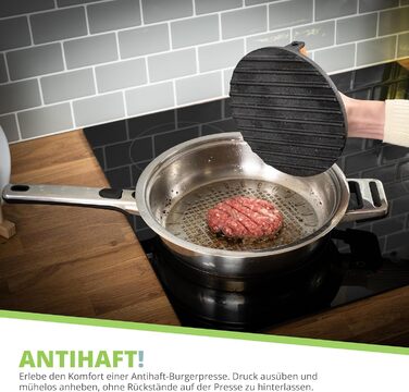 Преміум прес для бургерів Oliver's Kitchen® з чавуну для соковитих котлет та BBQ