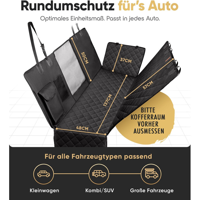 Waterproof & Scratch-Proof Dog Car Seat Cover - Universal Fit with Side Protection & View Window - Dog Back Seat Cover for Auto