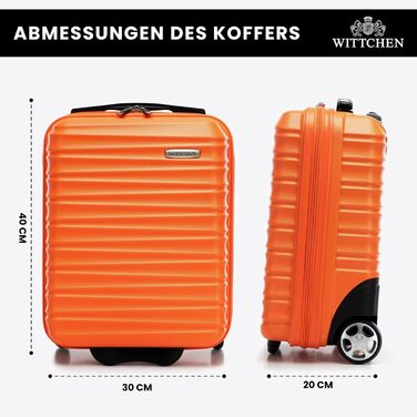 Чемодан на колесах WITTCHEN Groove Line L, чорний. Жорсткий корпус ABS, 4 колеса, кодовий замок, підходить для Lufthansa/Eurowings/Ryanair