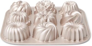 Форма для випікання 9 міні-кексів Bundt Patisse, алюмінієва, золота, 24x24x4,5 см