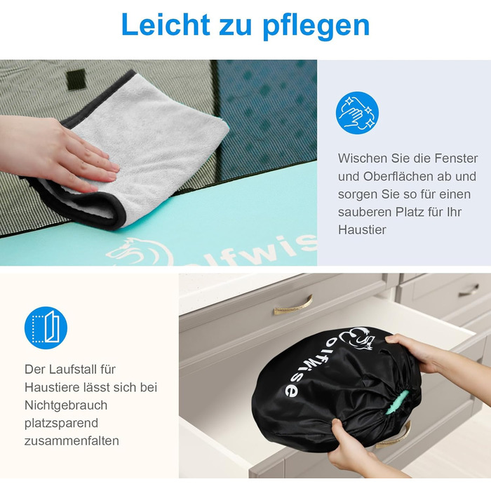 Вольвайз Вольпенлауфсталль: Переносний вольєр для цуценят 90x60x60 см, для собак, котів, цуценят, для дому та вулиці, зелений