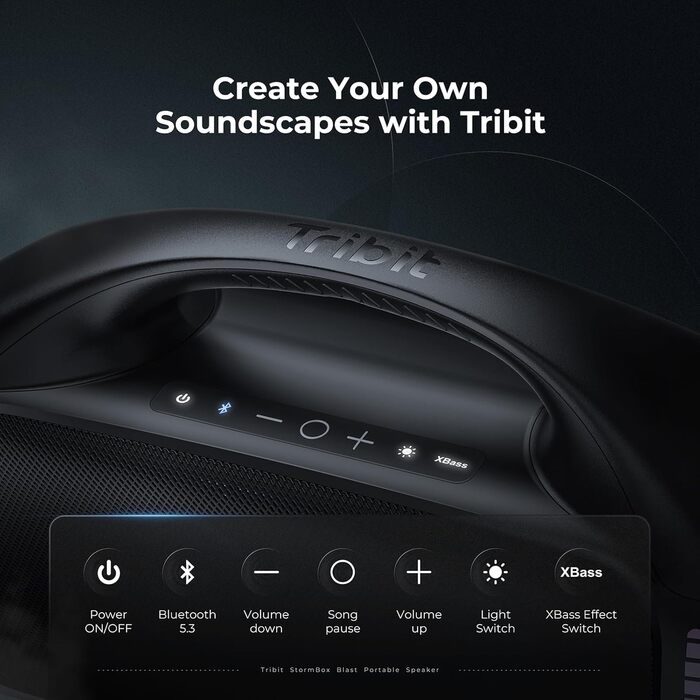 Tribit StormBox Blast – Портативна Bluetooth колонка 140 Вт, XBass, IPX7, 30 год, LED, для вечірок, пляжу, кемпінгу
