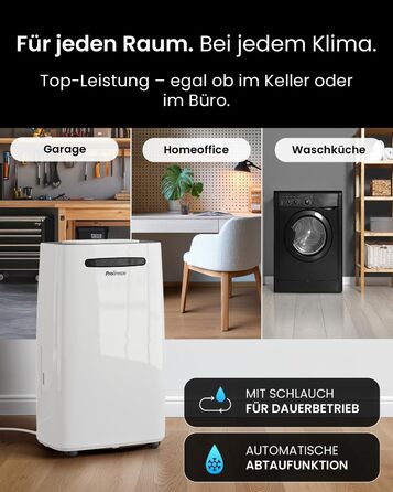 Про Бріз - Вологопоглинач повітря 25л/добу, 30 м², 4 режими, таймер, Smart App - від вологи та плісняви