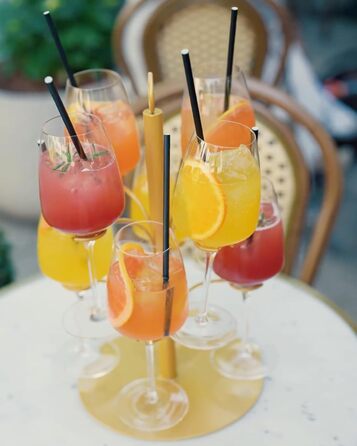 Стійка для коктейлів SpritzUpYourLife: 8 келихів, Aperol, Sarti Rosa, вечірка, подарунок (золото)