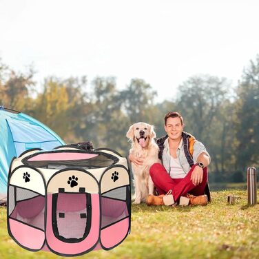 Летворешітка для цуценят та котів, вольєр для тварин у квартиру, 114x114x58 см (рожевий)