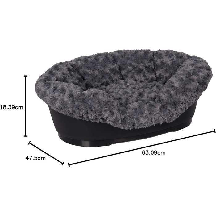 Karlie Bezug Pet Bed Cuddly Grey, Fits Domus 60 cm (L 81 x W 54 x H 24 cm)