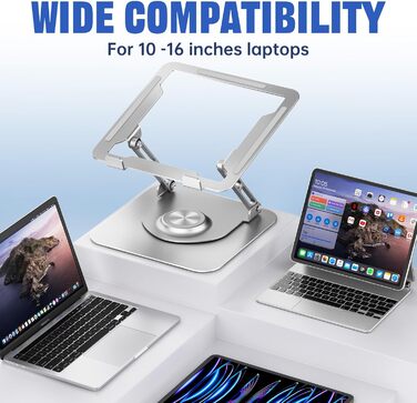 Adjustable Laptop Stand - 360° Swivel Base, Foldable & Portable - Fits 10-17 Inch Laptops (Splitter)