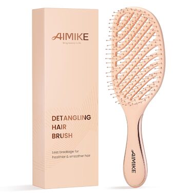 AIMIKE Рожева щітка для розплутування волосся Luxe Entwirrbürste - безболісна, з вентиляцією та ультрам'якими щетинками FlexGlide, для жінок, дівчаток та дітей