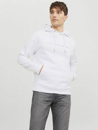 Чоловічий худі Jack & Jones JJESTAR білого кольору, Relaxed Fit, розмір XL