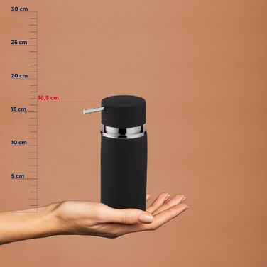 Дозатор мила Kela 300 мл, сірий, кераміка, антиковзне покриття, матовий чорний