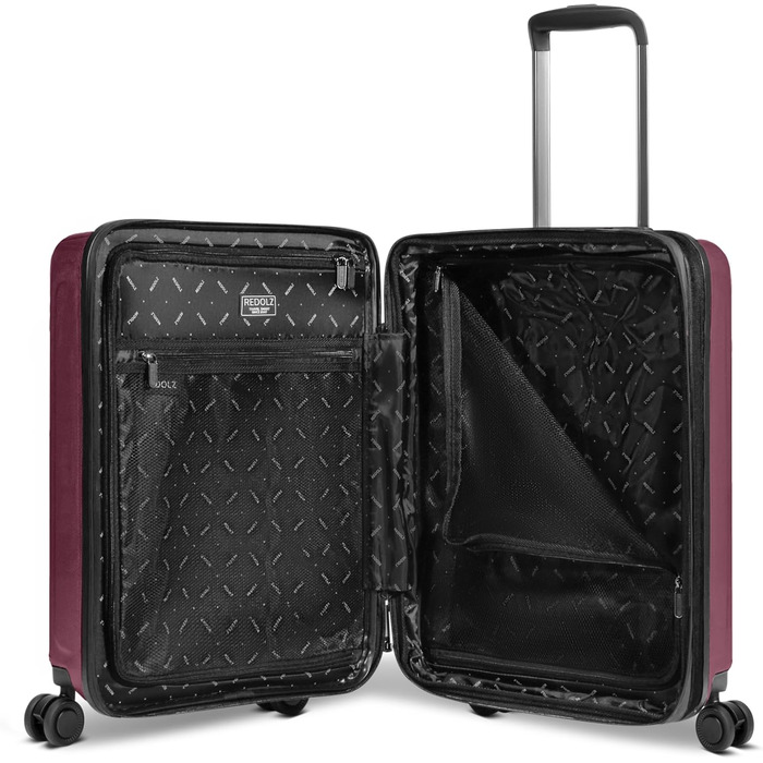 REDOLZ Trolley великий, жорсткий, 52x34x77 см, розширюється до 140 л, 4.4 кг, Aubergine Metallic | Kabinen Trolley+ (55 см)