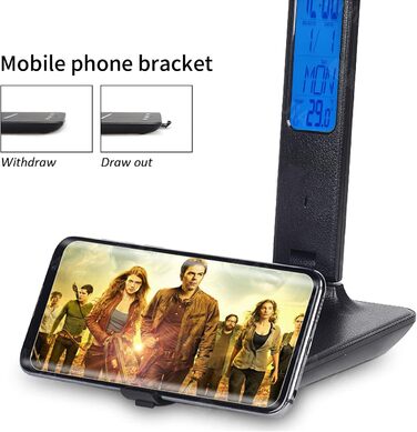 LED настільна лампа CSYY з бездротовим зарядним пристроєм 10W, 3 кольори, 5 рівнів яскравості, пам'ять, сенсорне керування, захист очей для офісу та читання