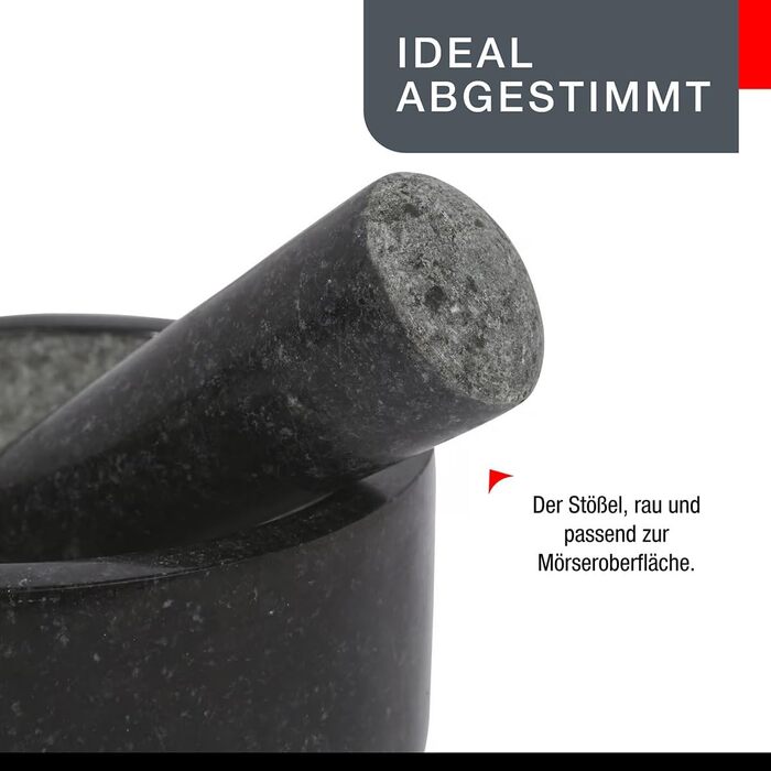 GEFU X-Plosion ступка та товкачок, чорний, Ø 14 см, H 8 см