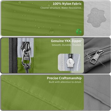 Набір кубиків-органайзерів для подорожей Cipway, 6 шт., зелений, ультралегкі, розширювані