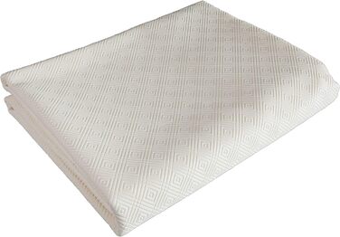 Venilia Table Placemat Bulgomme Rectangular, Tablecloth, Non-Slip, Shock-Absorbing, Easy to Clean, Liquid-Proof, PVC-Polyester, White, 135 x 180 cm