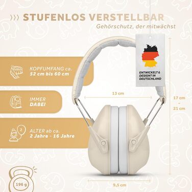 Schallwerk® Kapselgehörschutz Kiddies (Sandy Beige) - Навушники для захисту вух для дітей, Schallwerk®