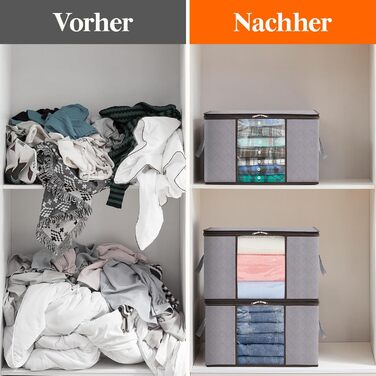 Органайзер для зберігання речей Lifewit - коробка для під ліжко, сірий (4 шт, 50л)