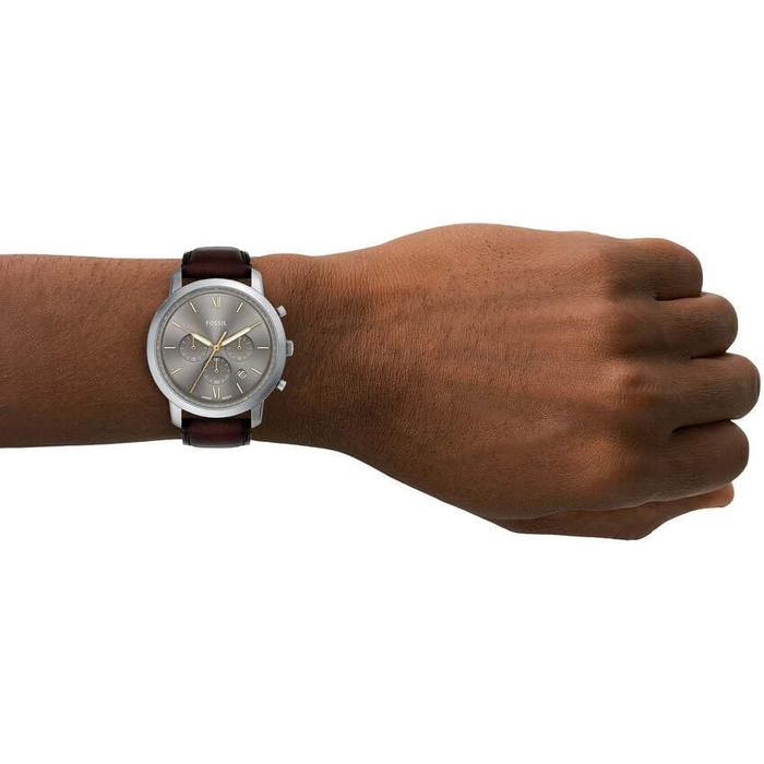 Годинник чоловічий Fossil Neutra Chronograph, кварцовий, шкіряний ремінець (коричневий/срібний)