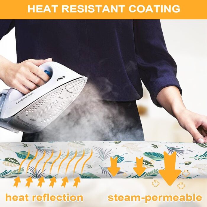 Набір для прасування, 110x35 см, бавовна, з гумкою, для прасування з парою, сірий