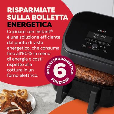 Фритюрниця електрична Instant VersaZone XXL 8.5л з двома камерами - аерофритюрниця, духовка, гриль, сушка, розігрів (чорна)