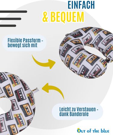 Подушка для шиї з мікрогранулятом - компактна подушка-воротник для подорожей, 30x30 см, ергономічна для літака та поїзда