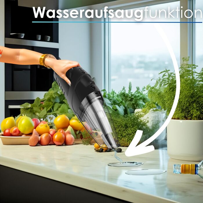 Акумуляторний ручний пилосос Steinborg® портативний бездротовий для авто та тварин (чорний)