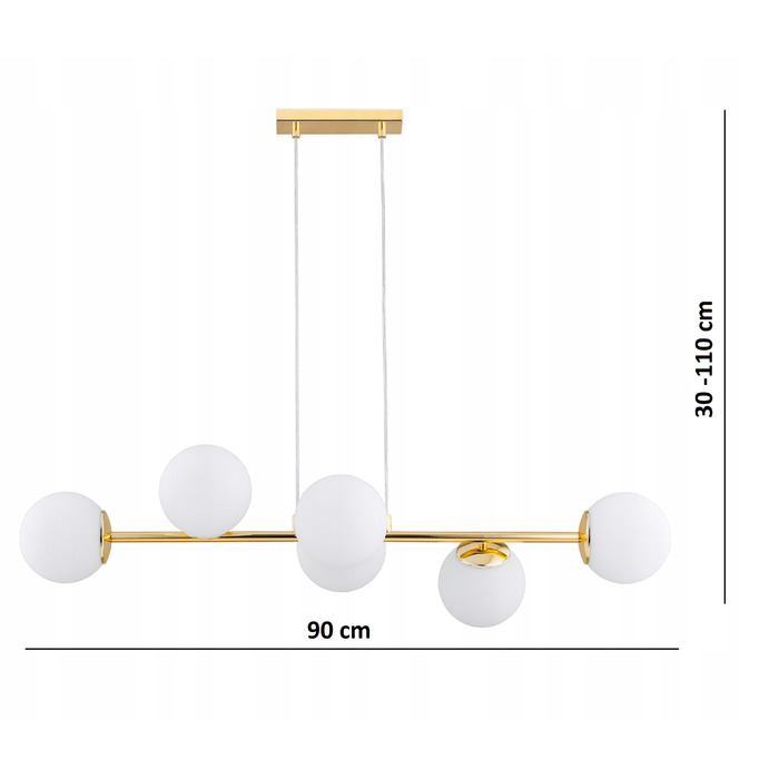 Підвісна люстра Elko-Lighting золотиста, 6 ламп, цоколь E27