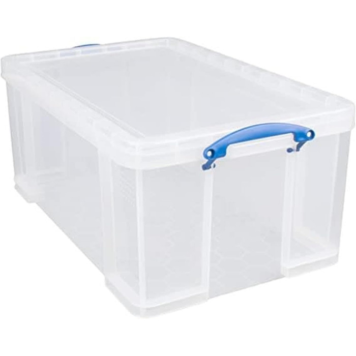 Really Useful Box 2-Pack, 64 Liter, for Organizing and Storing, 710 x 440 x 310 mm, transparent (Single (1 Pack))