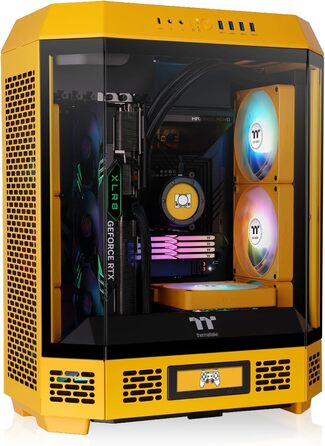 Корпус ПК Thermaltake The Tower 600 ATX з вертикальним дизайном, 3 скляні панелі, 2 вентилятори 140mm, підтримка радіаторів 420/360mm, USB-C, білий (Bumblebee)