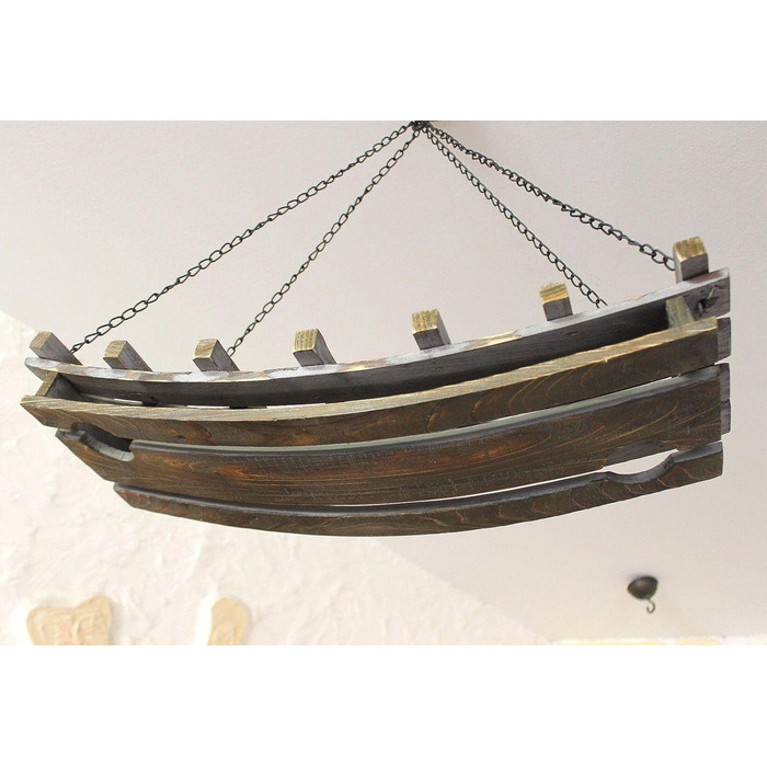 DanDiBo Wine Rack 5089 Ceiling Shelf made of Wood 65 cm Hanging Shelf Bottle Holder Bottle Shelf with Glass Holder Blanket