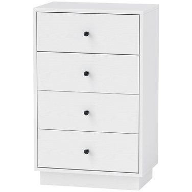 HOMCOM Chest of Drawers Sideboard with 4 Drawers Storage Cabinet Made of Wood Composite Modern Style Drawer Cabinet, Chest of Drawers for Living Room, Bedroom, Hallway 47 x 29 x 75 cm White | Aosom