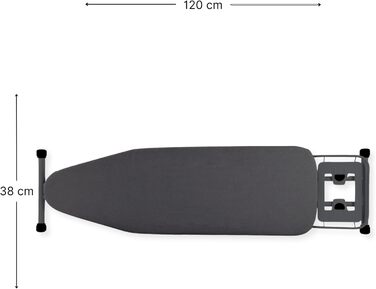 Прасувальна дошка SensaHome – складана, 120x38 см, з підставкою для праски, квітковий принт (темно-сірий)