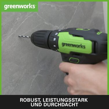 Greenworks GD24SDS2 Акумуляторний дриль-ударний SDS безщітковим мотором, 24V, 0-1000 об/хв, 0-4500 уд/хв, 2 Дж енергії удару, 3 роки гарантії (з кейсом), без акумулятора та зарядного пристрою