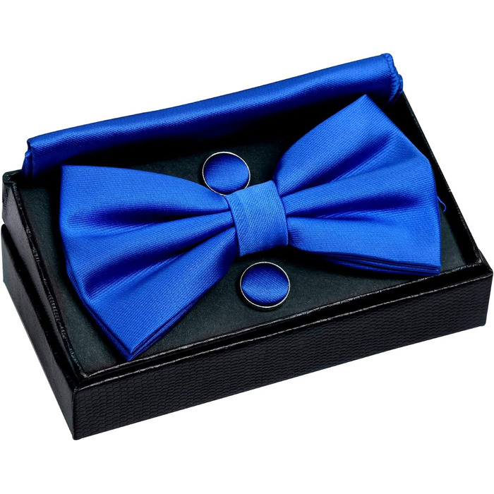 Сет аксесуарів для смокінгу Alizeal: метелик, кишеньковий хустинка та запонки (Бордовий), універсальний розмір. Додатково: синій колір