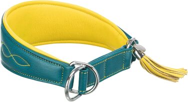 Нашийник для собак TRIXIE Active Komfort Windhunde, S-M, обхват 33-42 см, petrol/yellow, широке підкладкове під горло