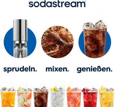 Sodastream Enso Premium - Сифон для газування води з нержавіючої сталі, пляшка 1л BPA-free, циліндр CO2 Quick Connect, срібний