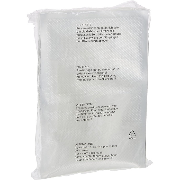 WMF Lono Vacuum Bags for Vacuum Sealer, 50-Piece Vacuum Bags, 20 x 30 cm, 4-Layer Film, Textured/Smooth Side, BPA-Free, Transparent