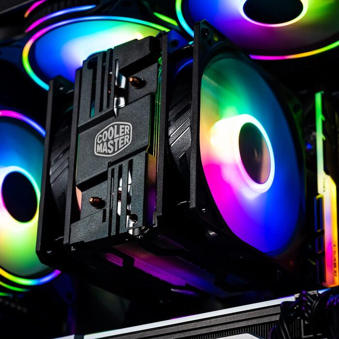 Охолоджувач CPU Cooler Master Hyper 212 LED Turbo ARGB з підтримкою LGA1700, 4 теплові трубки, RGB-вентилятор SF120R