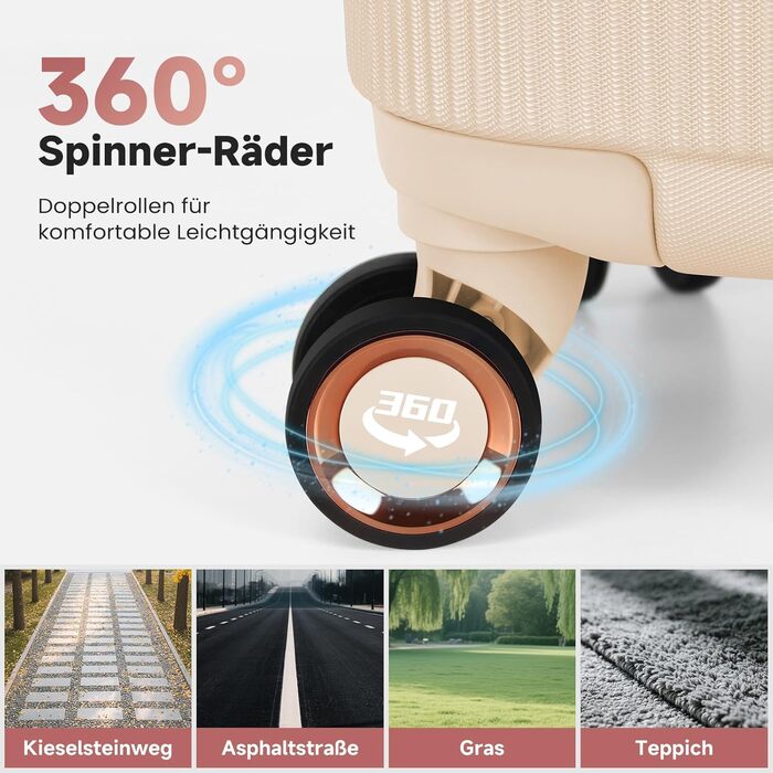 Набір валіз Homelux 3 шт. Бежевий, ABS, M-L-XL - Hartschale Reisekoffer