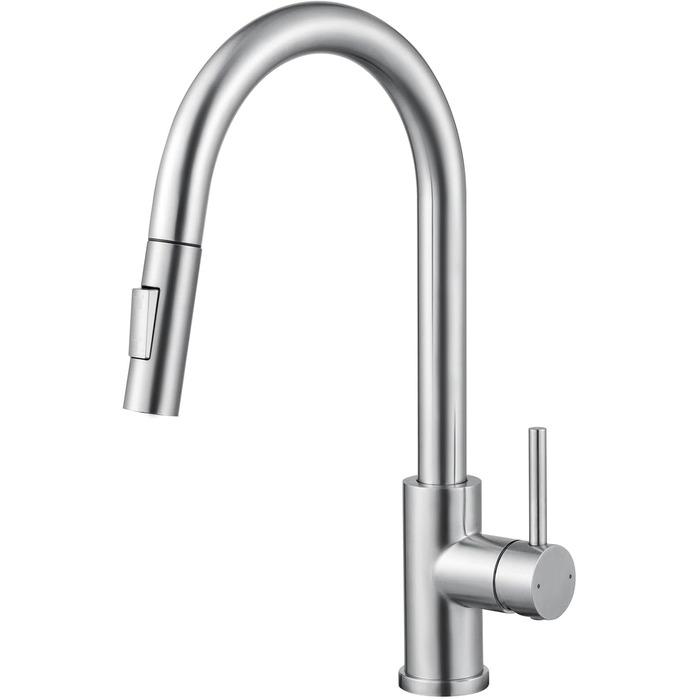 Чорний кухонний змішувач CECIPA SOFETIY SERIE з висувною лійкою, нержавіюча сталь, 360° обертання, 2 режими струменя