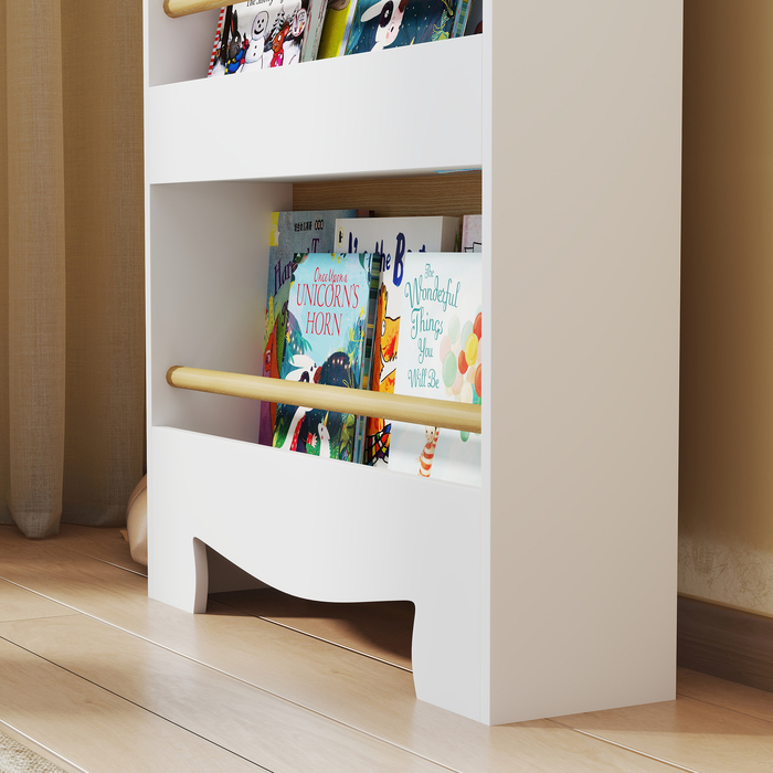 Дитяча полиця для книг та іграшок Aosom – 3 ящики, 55x15x110 см, білий