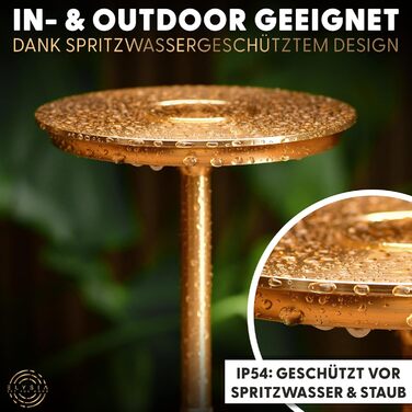 Настільна світлодіодна лампа ELYSIA з акумулятором, диммер, бездротова, сенсорна, IP54 (внутрішнє/зовнішнє), тепле світло (2200K-2700K-3200K), USB-C, алюміній, золота