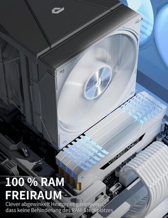 upHere UE2 Elite KC8C CPU кулер ARGB 120mm, Dual-Tower з 8 теплових трубок, TDP 280W, для процесорів AM5/AM4/AM3 Intel 1851/1700/115x/1200, тихий кулер для ПК (UE2 Elite T8-White)